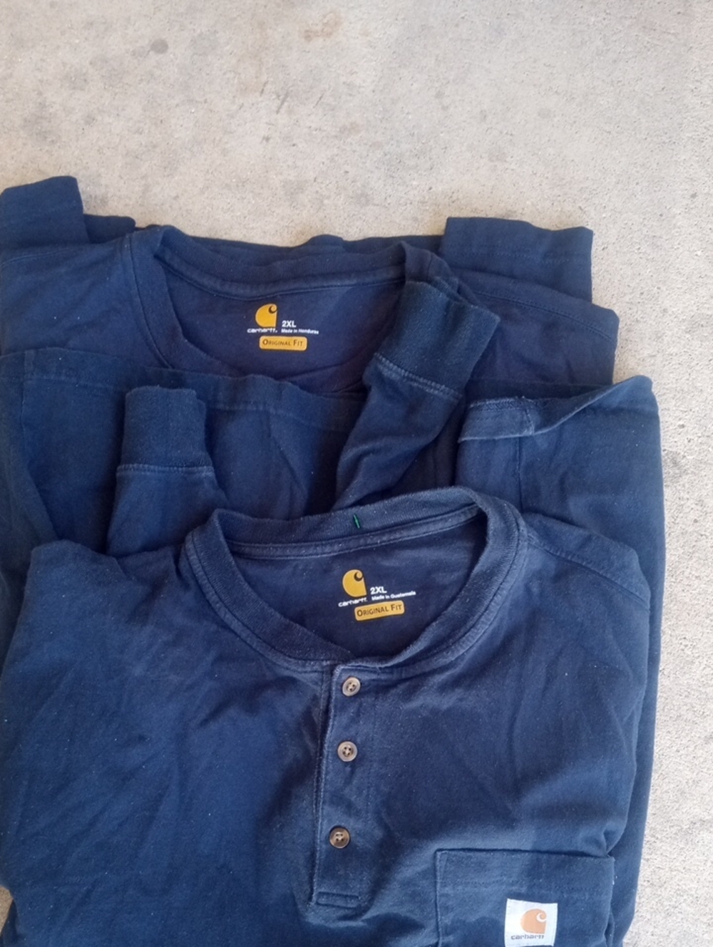 Two Perfect Carhartt 2XL Shirts One Long Sleeve One Short Sleeve